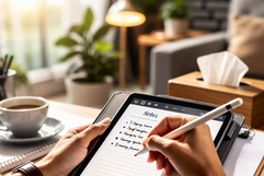 Writing notes on an ipad